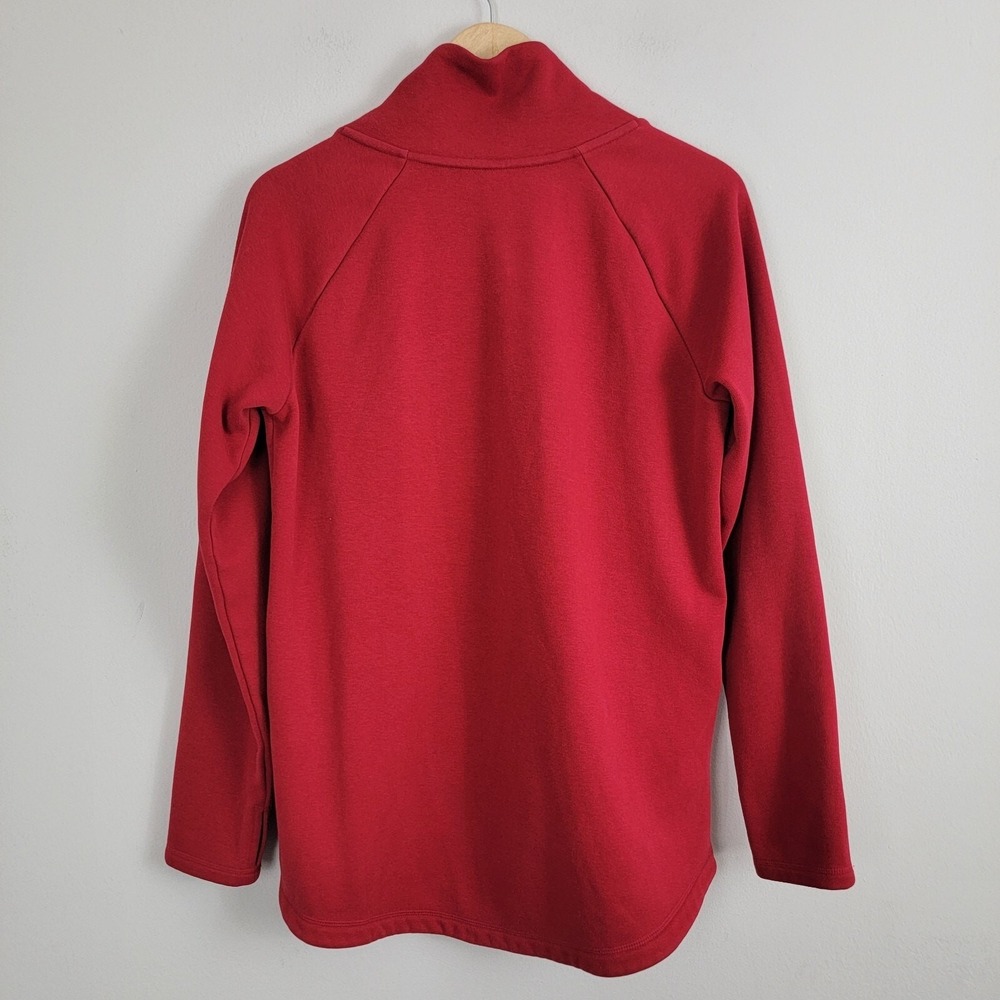 Athleta Cozy Karma Asym Pullover in Decadent Red Size M Thumbholes - Picture 8 of 12